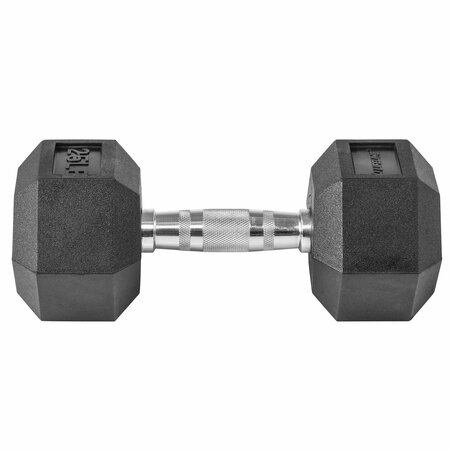 LIFELINE FITNESS Hex Rubber Dumbbell, 25lbs LLHRD25